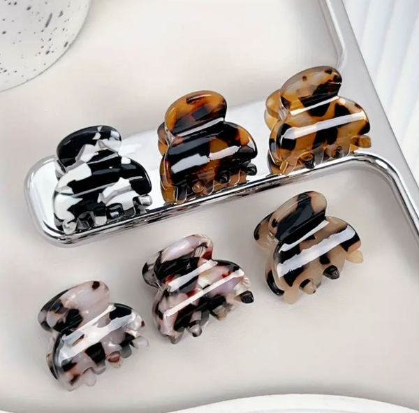 Leopard Print Franse Haarclips (Set 6 st)