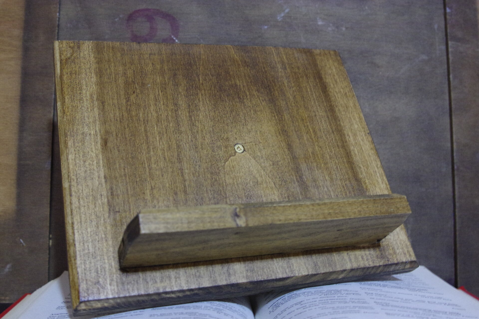 Rustic Walnut with Oil Finish Cookbook Stand
