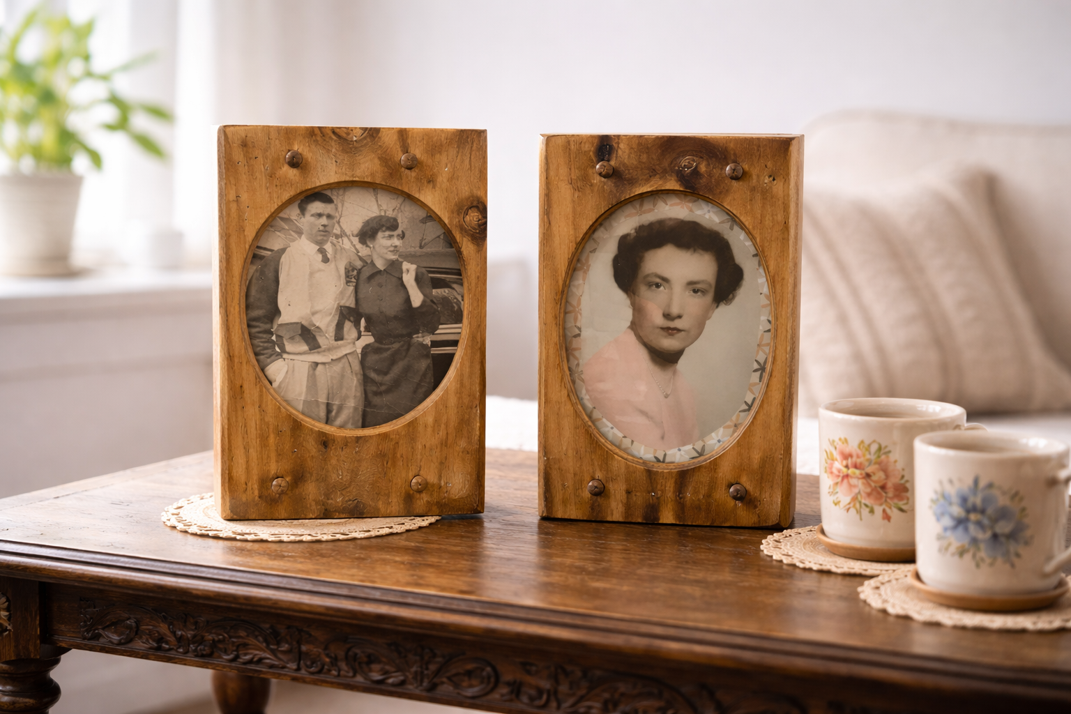 Rustic Wooden Cedar Chunk Frames