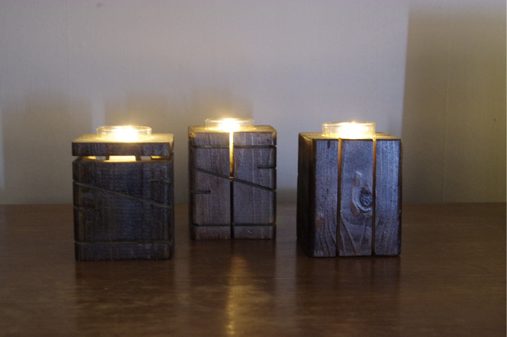 Rustic Pine Candleholders