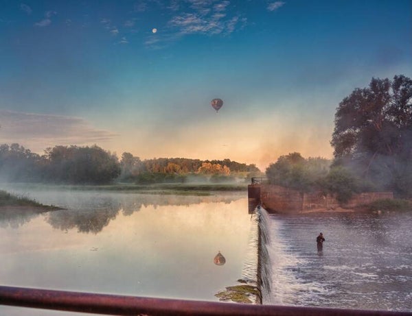 Fishing Man In the St. Jacobs Mill Race Dam  " Photography Print"