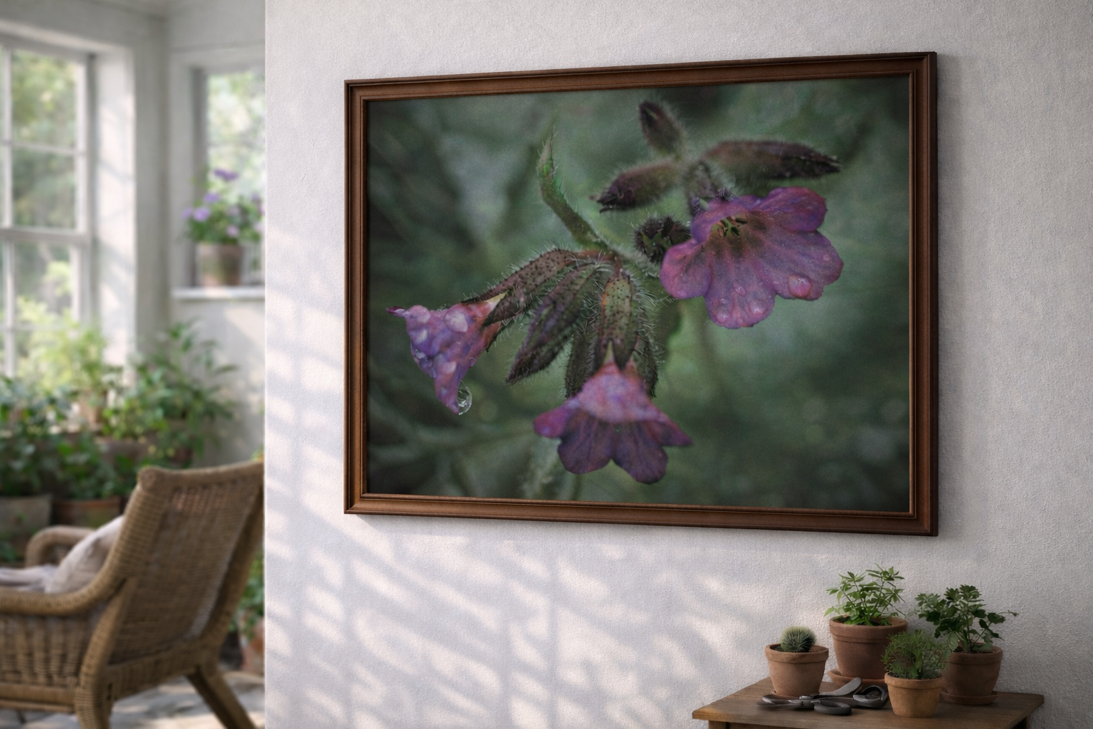 Moody Symphytum Officinale Common Comfrey " Photography Print " In Frame I