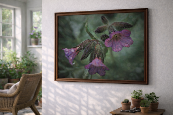 Moody Symphytum Officinale Common Comfrey " Photography Print " In Frame I