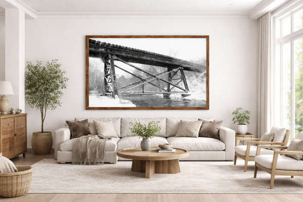 St. Jacobs Train Bridge " Photography Print" In Frame K