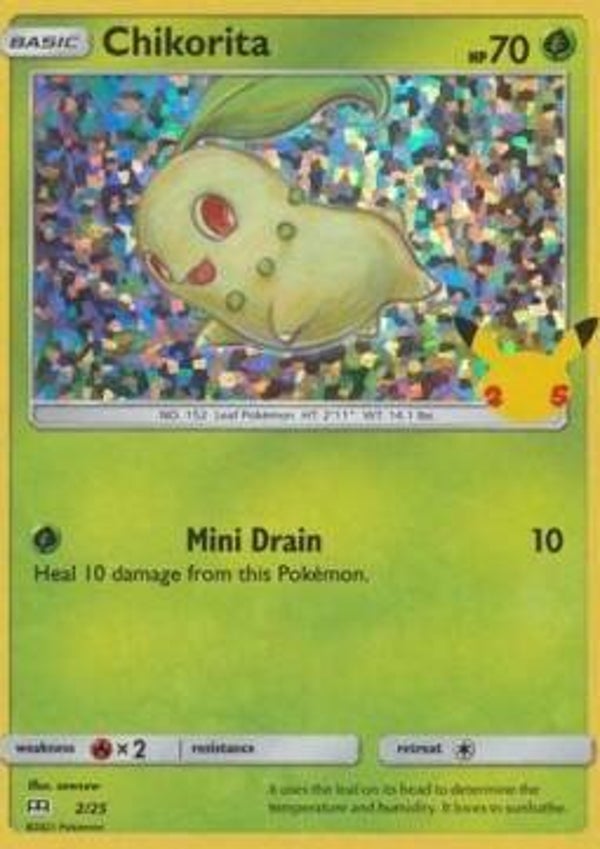 Mc Donald's 25th Anniversary - #002 - Chikorita - HOLO
