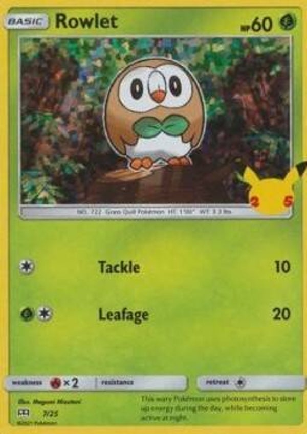 Mc Donald's 25th Anniversary - #007 - Rowlet - HOLO