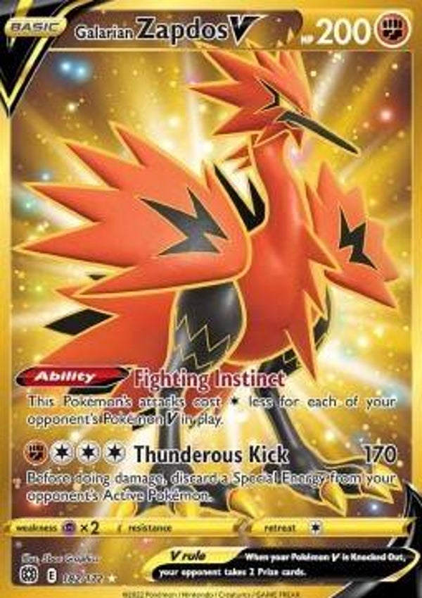 Brilliant Stars - #182 - Galarian Zapdos V