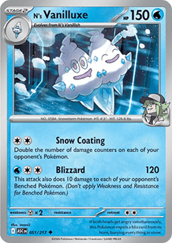 Ascended Heroes - #051 - N's Vanilluxe