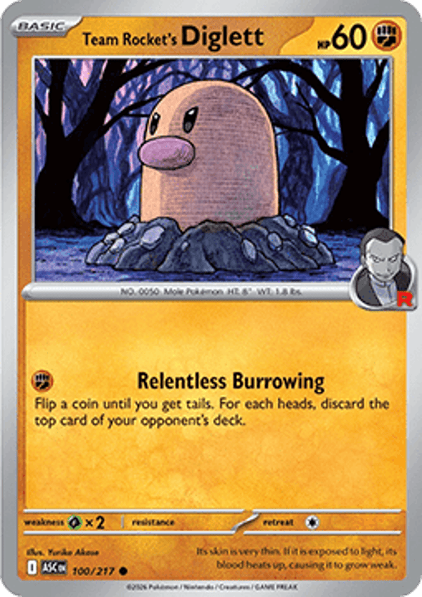 Ascended Heroes - #100 - Team Rocket's Diglett