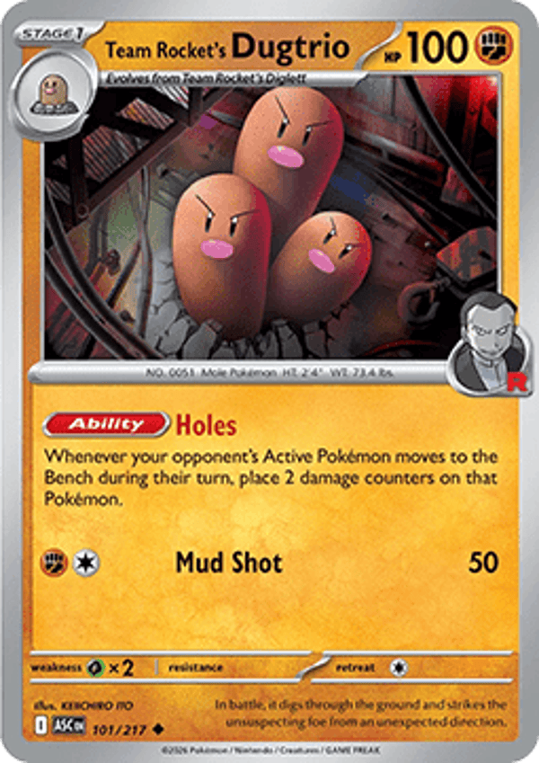 Ascended Heroes - #101 - Team Rocket's Dugtrio
