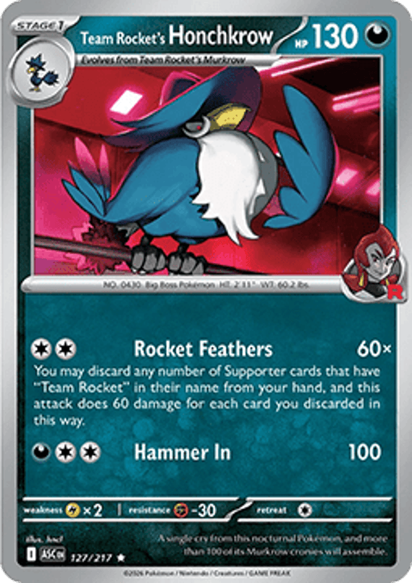 Ascended Heroes - #127 - Team Rocket's Honchkrow