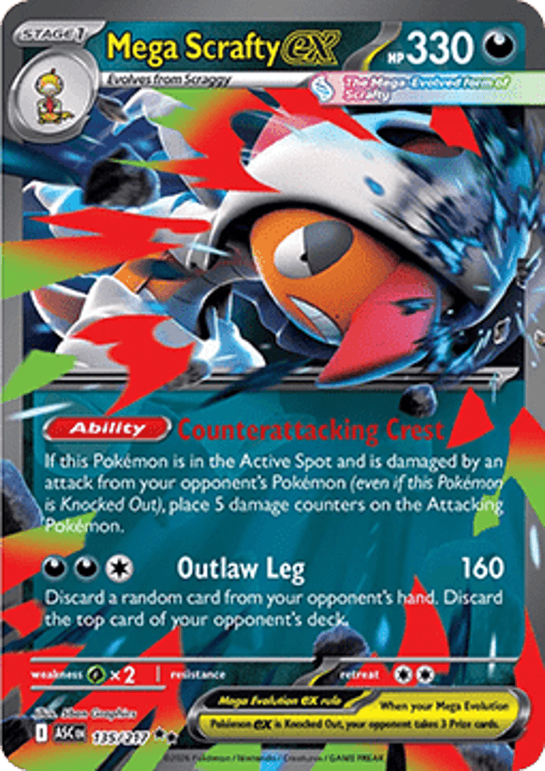 Ascended Heroes - #135 - Mega Scrafty EX