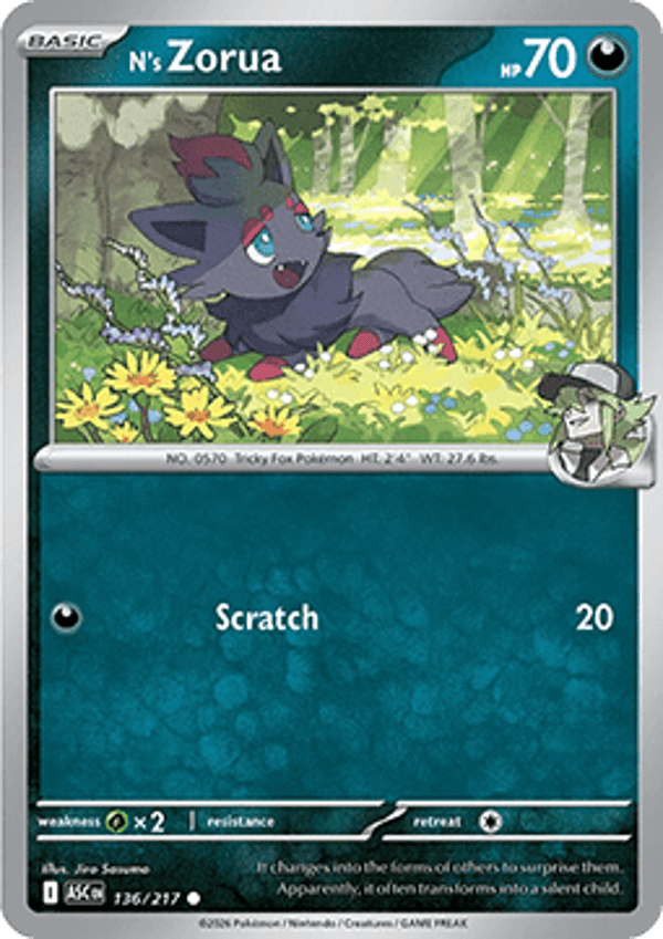 Ascended Heroes - #136 - N's Zorua