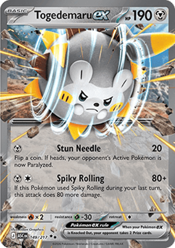 Ascended Heroes - #149 - Togedemaru EX