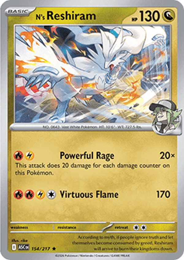 Ascended Heroes - #154 - N's Reshiram