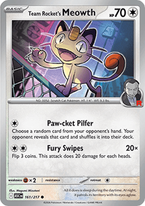 Ascended Heroes - #161 - Team Rocket's Meowth