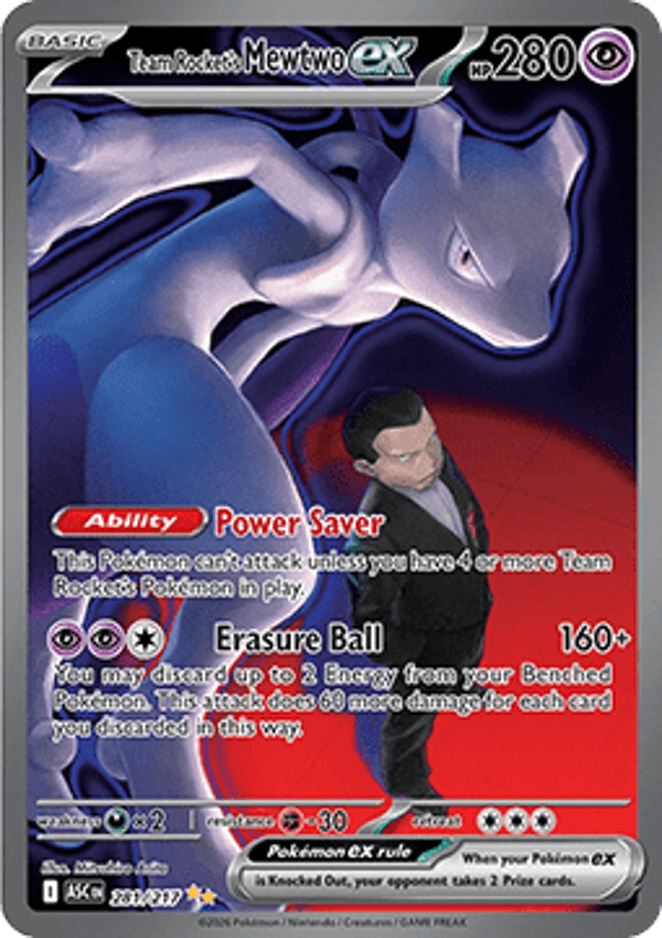 Ascended Heroes - #281 - Team Rocket's Mewtwo EX