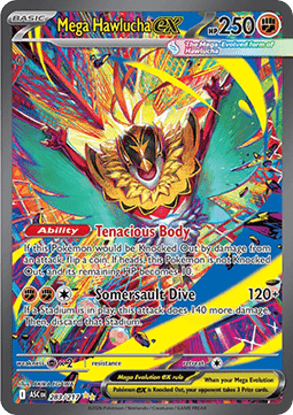 Ascended Heroes - #283 - Mega Hawlucha EX
