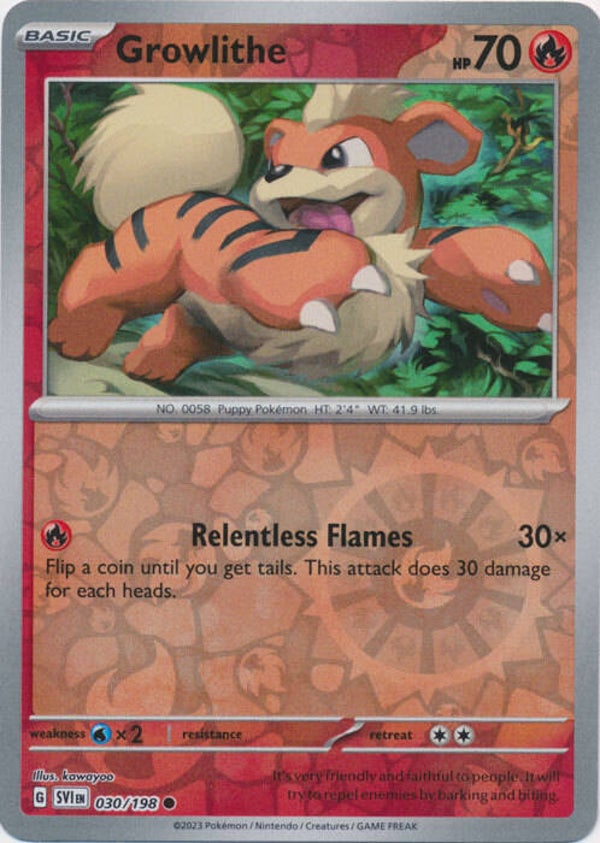 Scarlet & Violet - #030 - Growlithe - REVERSE