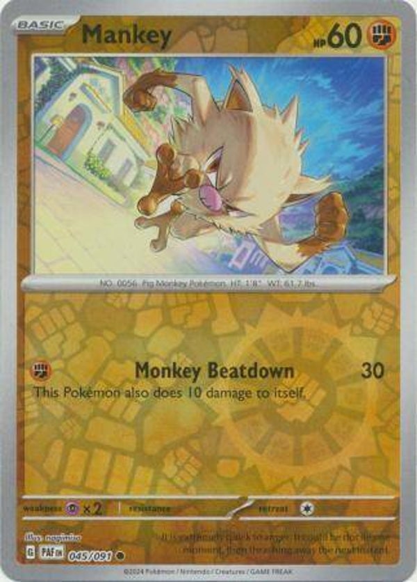 Paldean Fates - #045 - Mankey - REVERSE