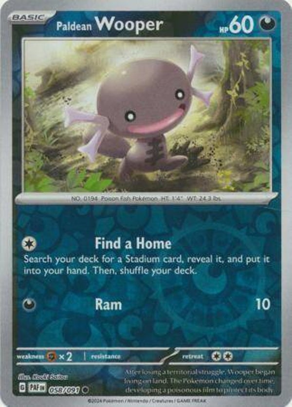 Paldean Fates - #058 - Paldean Wooper - REVERSE