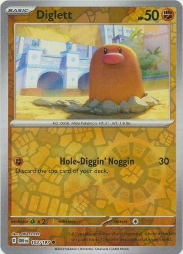 Obsidian Flames - #103 - Diglett - REVERSE