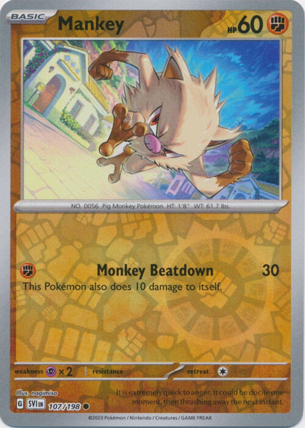 Scarlet & Violet - #107 - Mankey - REVERSE