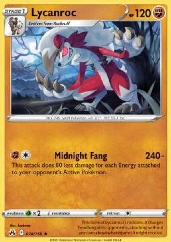 Crown Zenith - #074 - Lycanroc