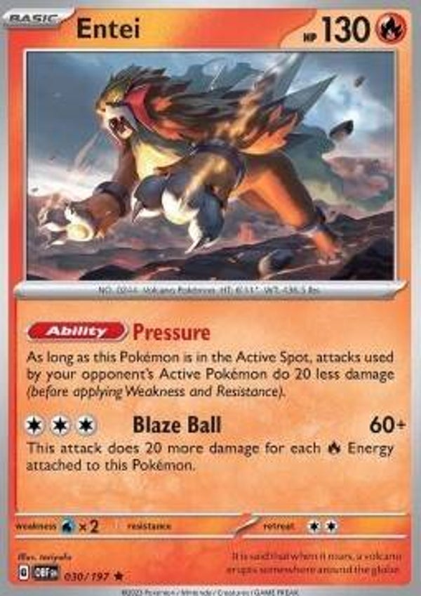Obsidian Flames - #030 - Entei - HOLO