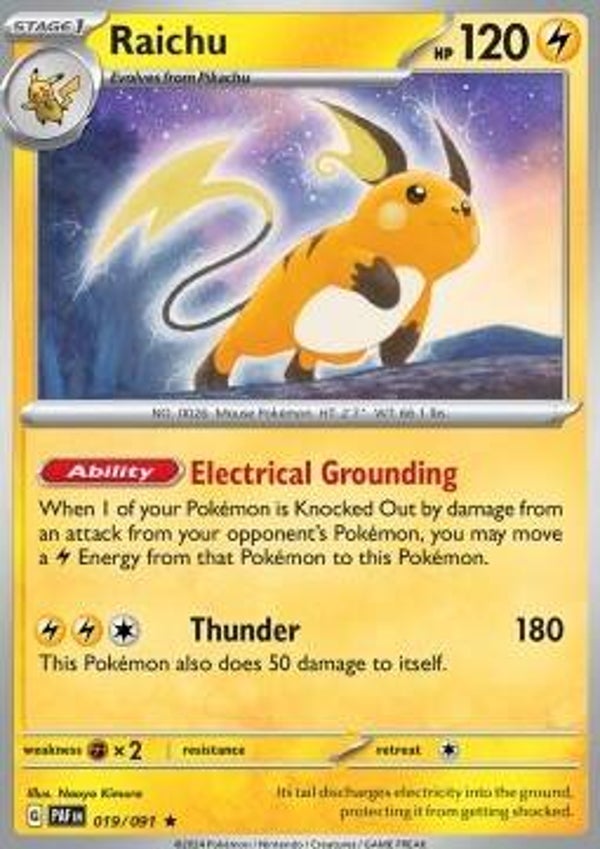 Paldean Fates - #019 - Raichu - HOLO