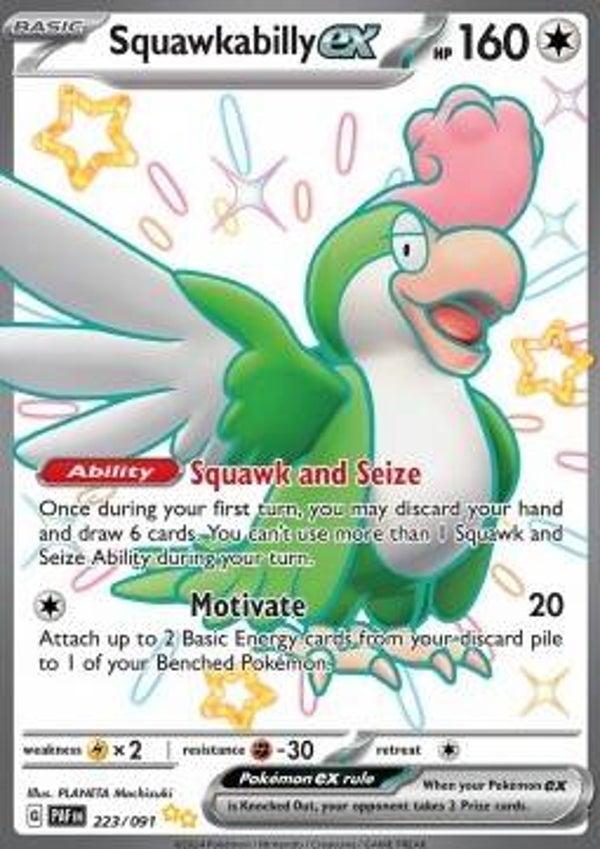 Paldean Fates - #223 - Squawkabilly EX