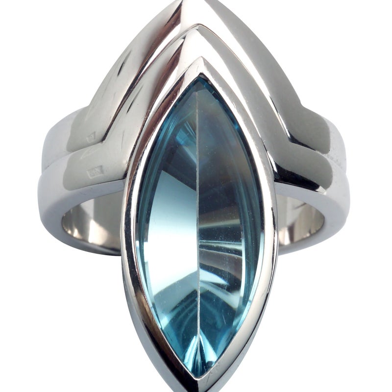 wit goud 18 kt - aquamarijn 3,76 cts