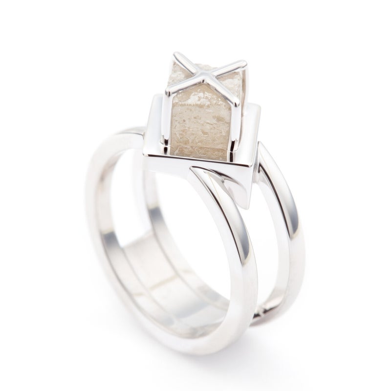 wit goud 18 kt - ruwe diamant