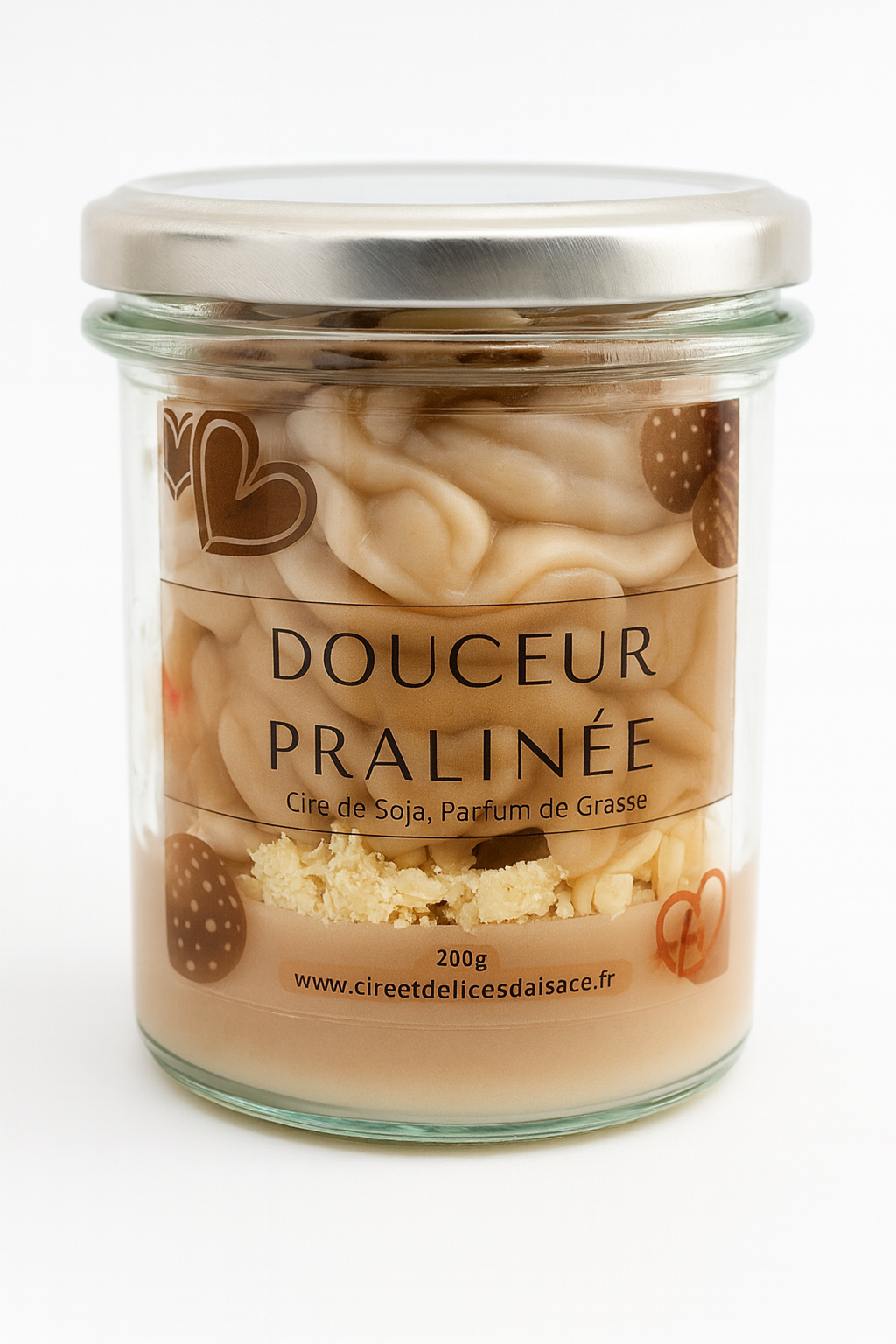 🍪 Bougie “Douceur Pralinée” – 200g