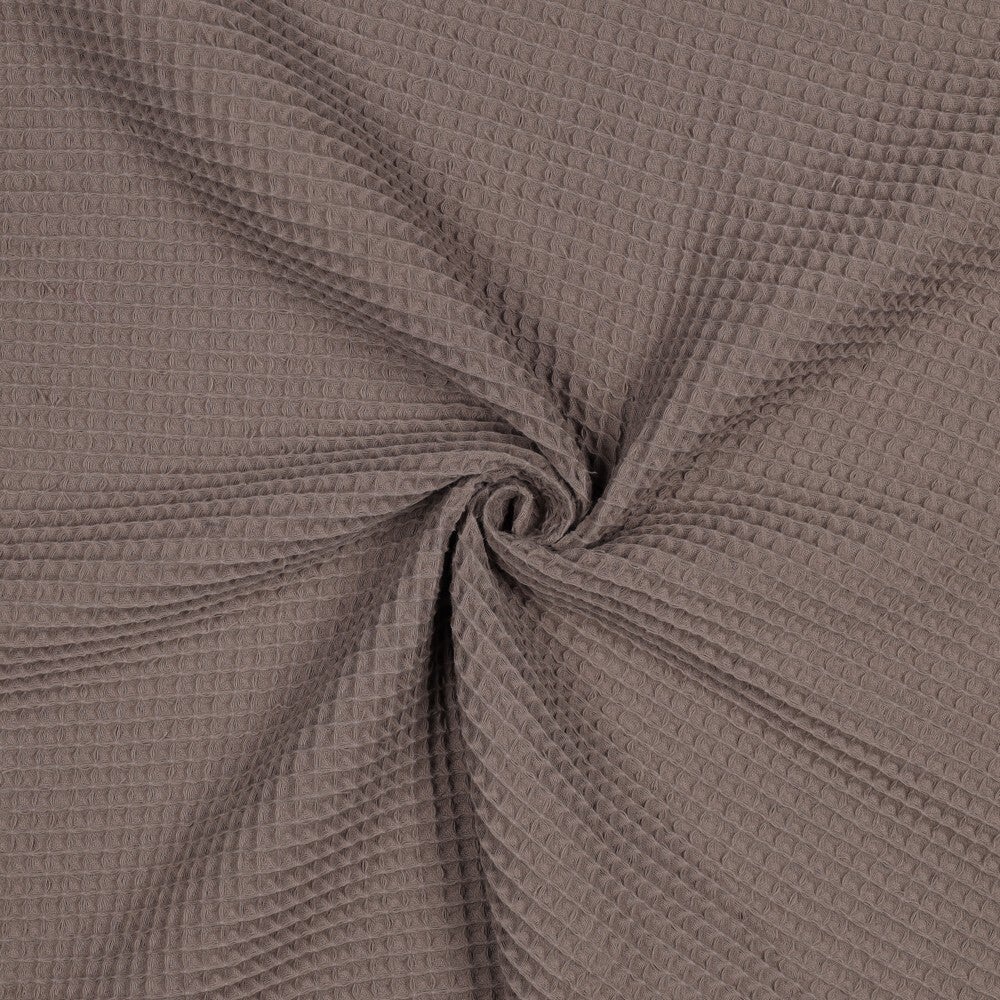 Wafelstof katoen Taupe