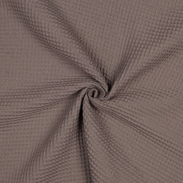 Wafelstof katoen Taupe