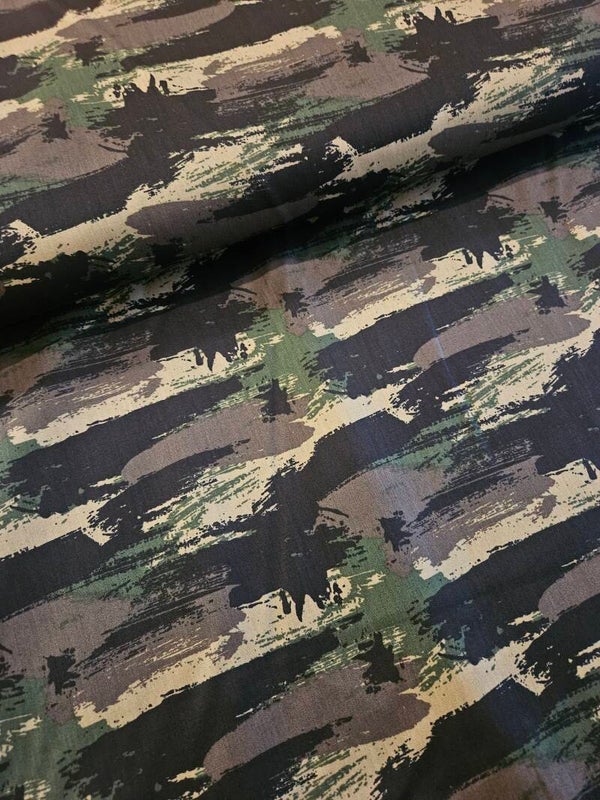 Katoen Poplin Bedrukt - Graffiti Camouflage Army