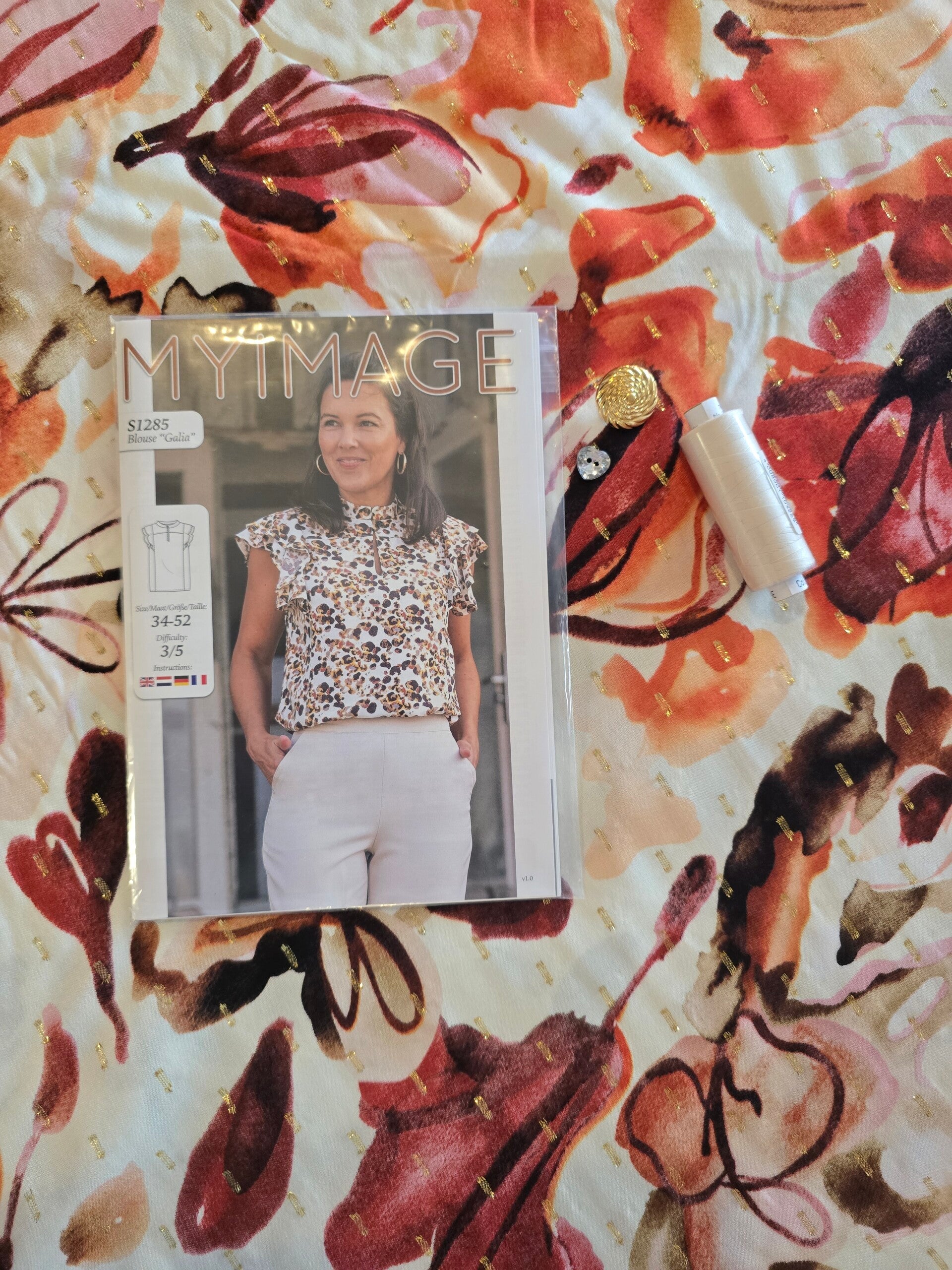 Naaipakket blouse Galia Viscose Lurex Digitaal