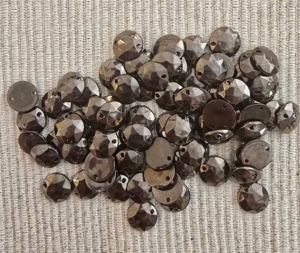 Stud: rond grof kleur oud zilver- 11mm