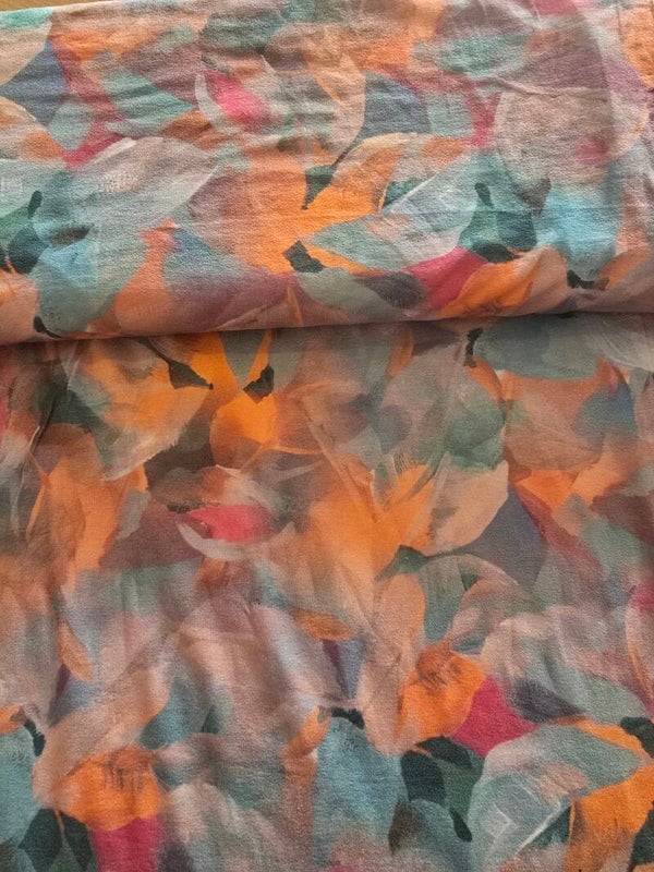 Tricot Viscose abstract bloesem