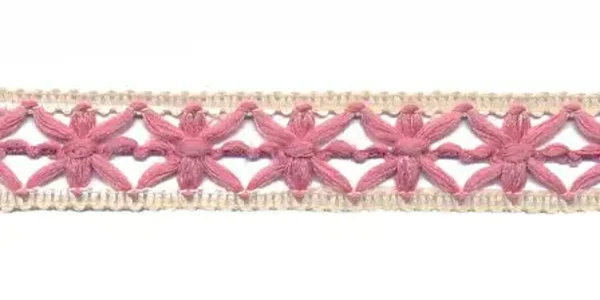 Ibiza sierbandje creme/oudroze ca13mm