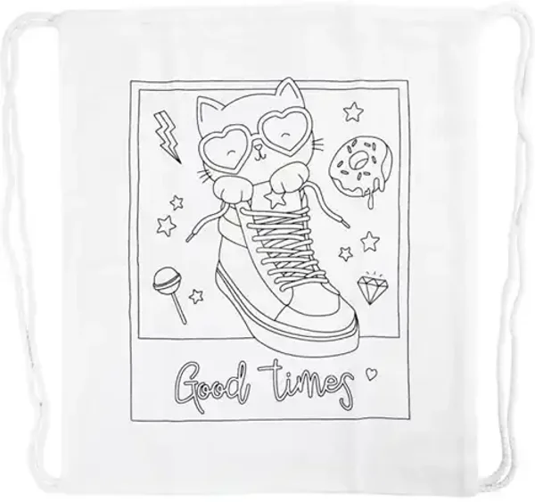 Katoenen rugzak Good Times kat in schoen 38cm x 42cm