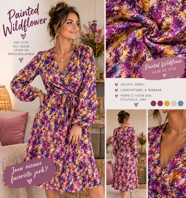 Tricot Viscose Painted Wildflower