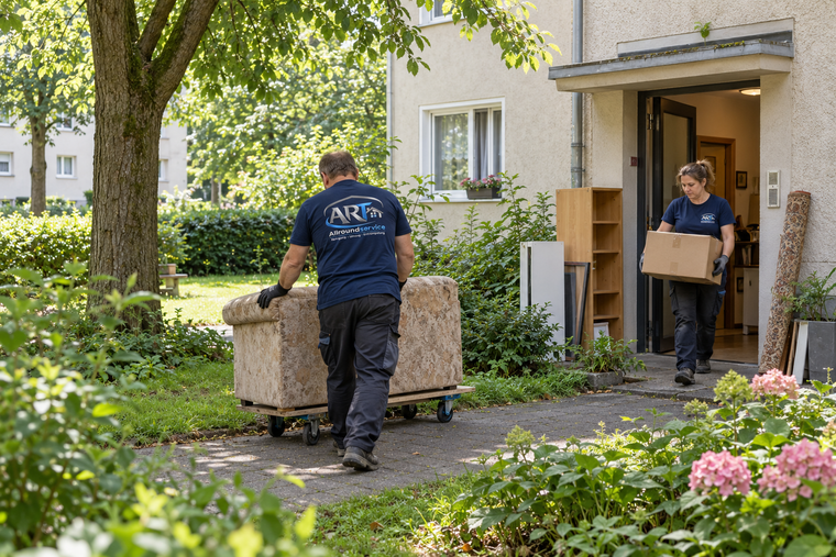 Symbolbild: ART-Team beim Abtransport von Möbeln aus einer Wohnung