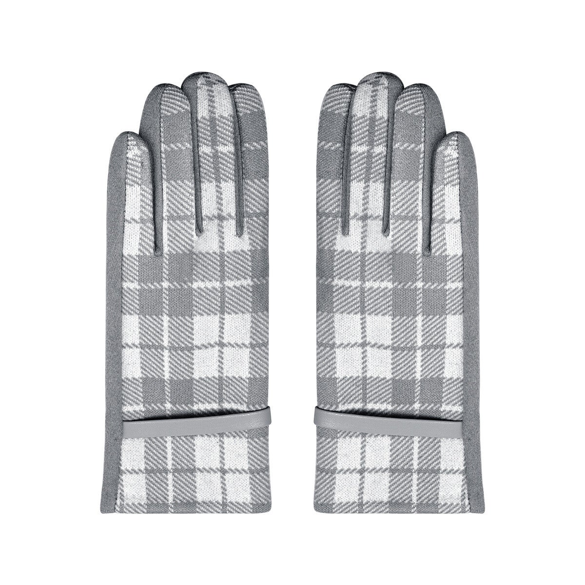 Handschoenen Grijs Wit Geruit