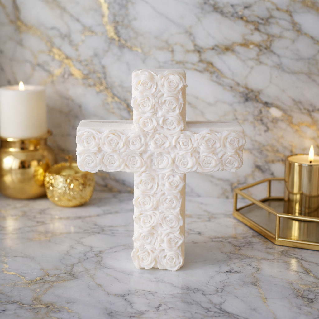 Eternal Rose Cross Candle