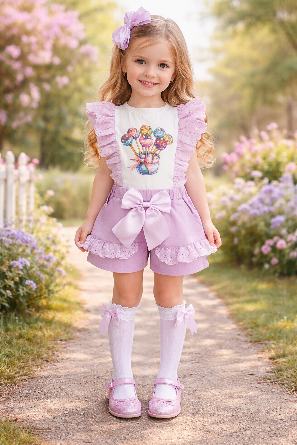 Sweet Candy Ruffle Set – Lila