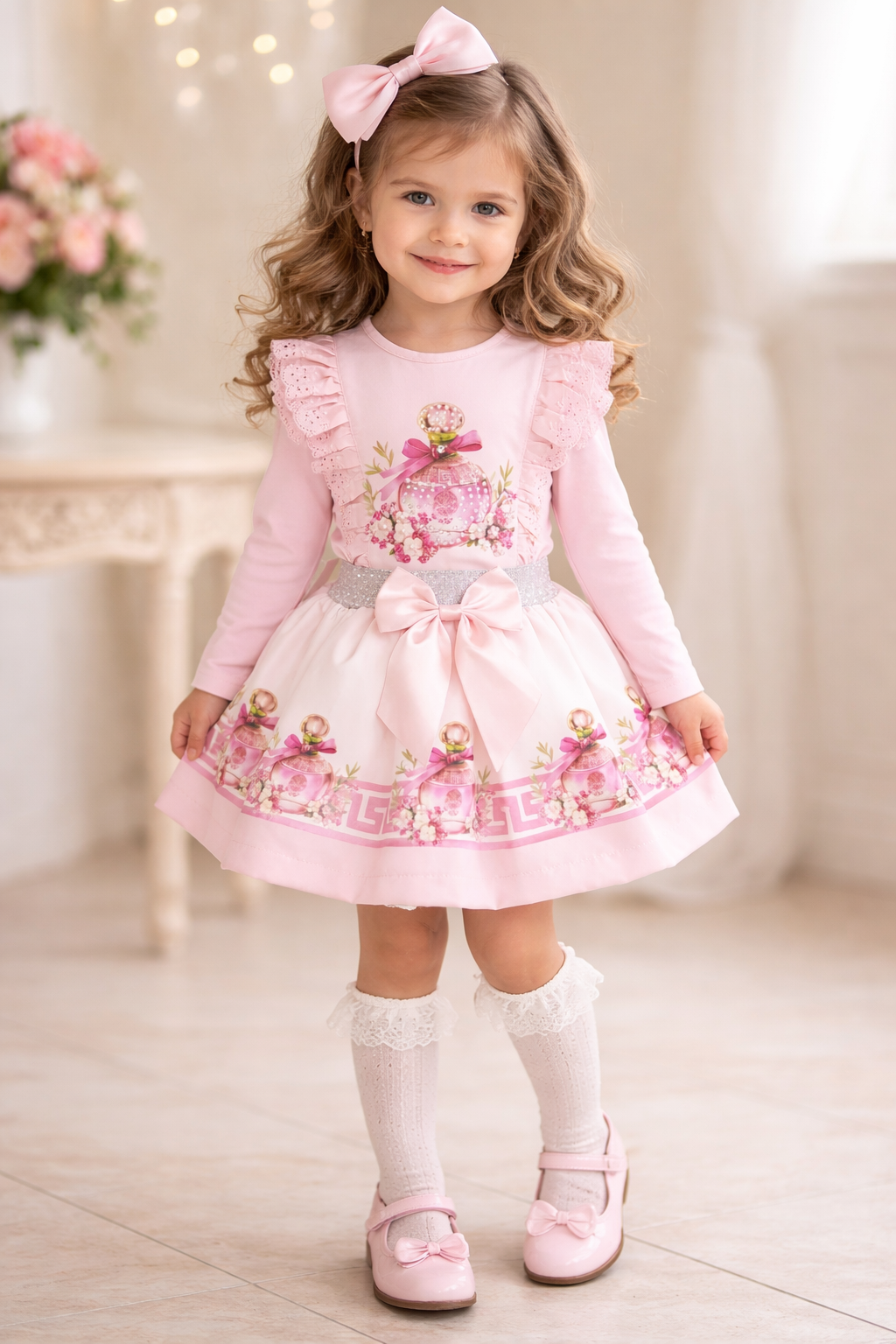 Elise Bloom Jurk – Poederroze