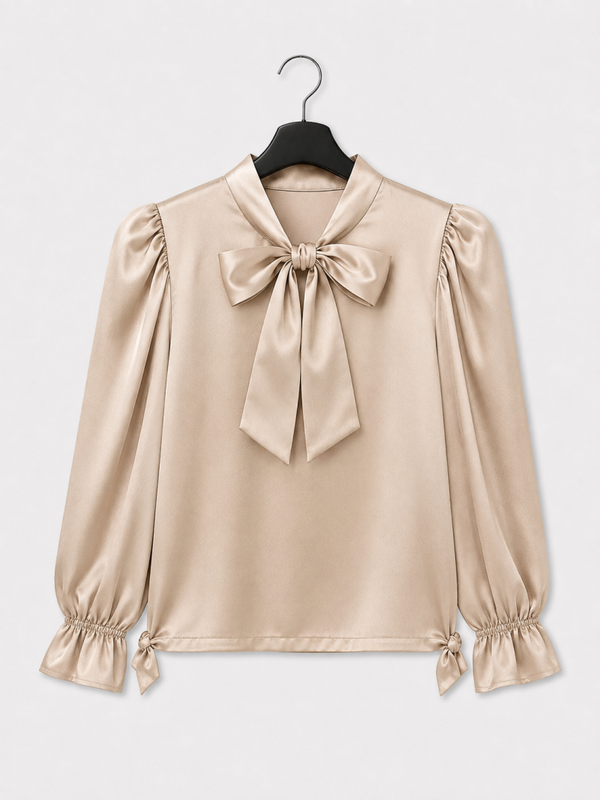 Silk ruffle blouse - Beige