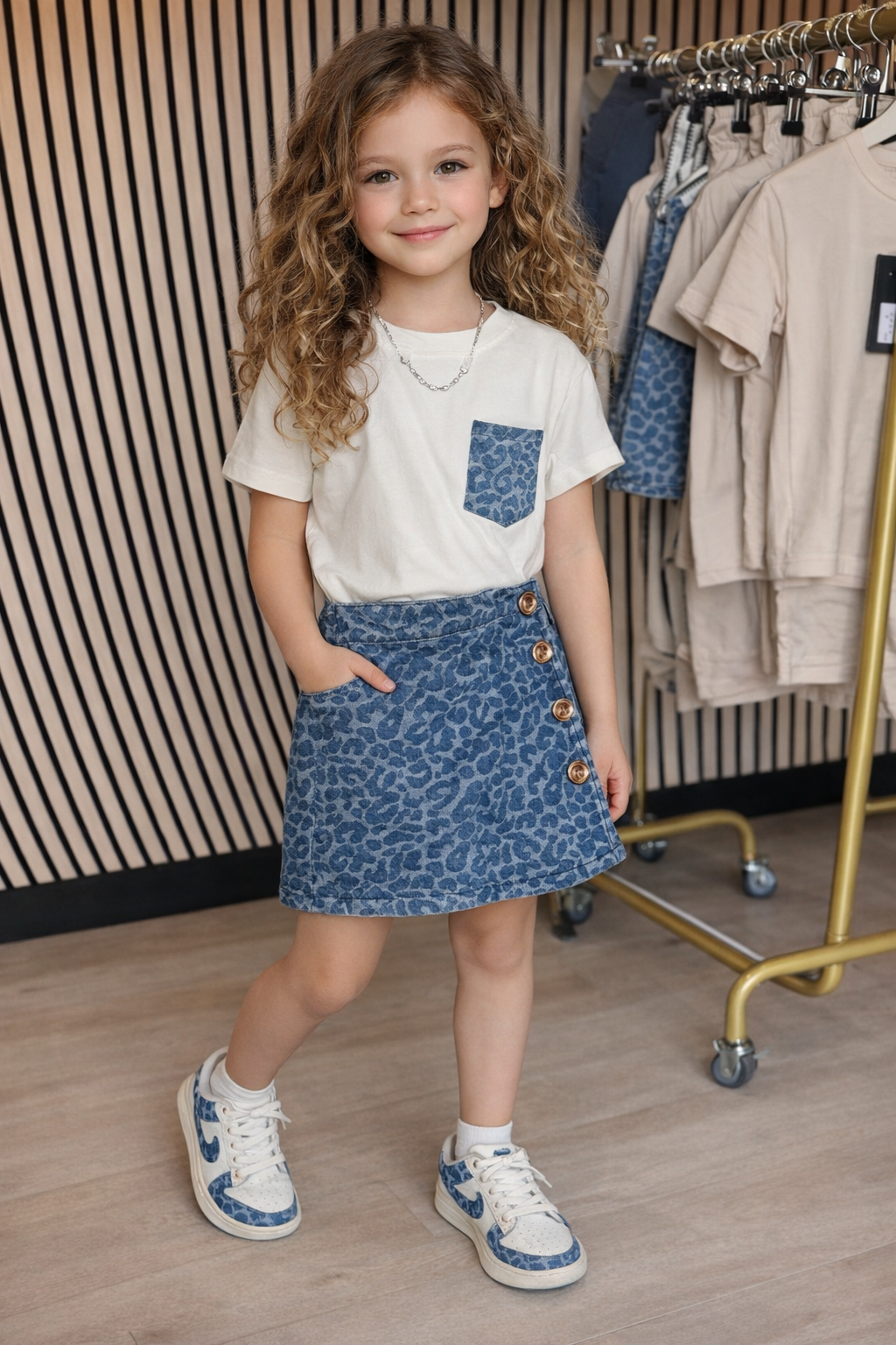 Leopard Pocket Set (Wit )– BroekRok & T-shirt